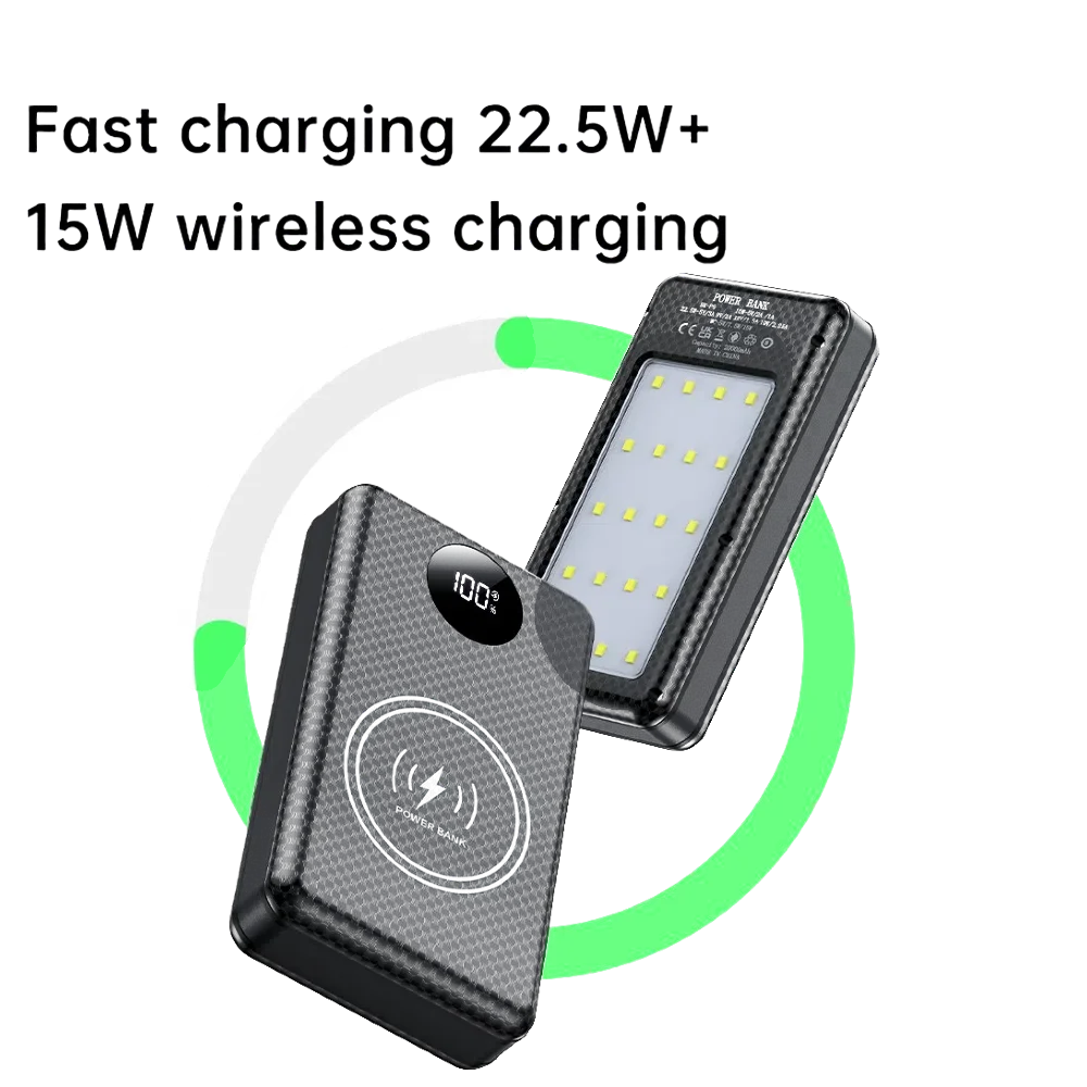 20000mAh Power Bank Case – Fast & Wireless Charging