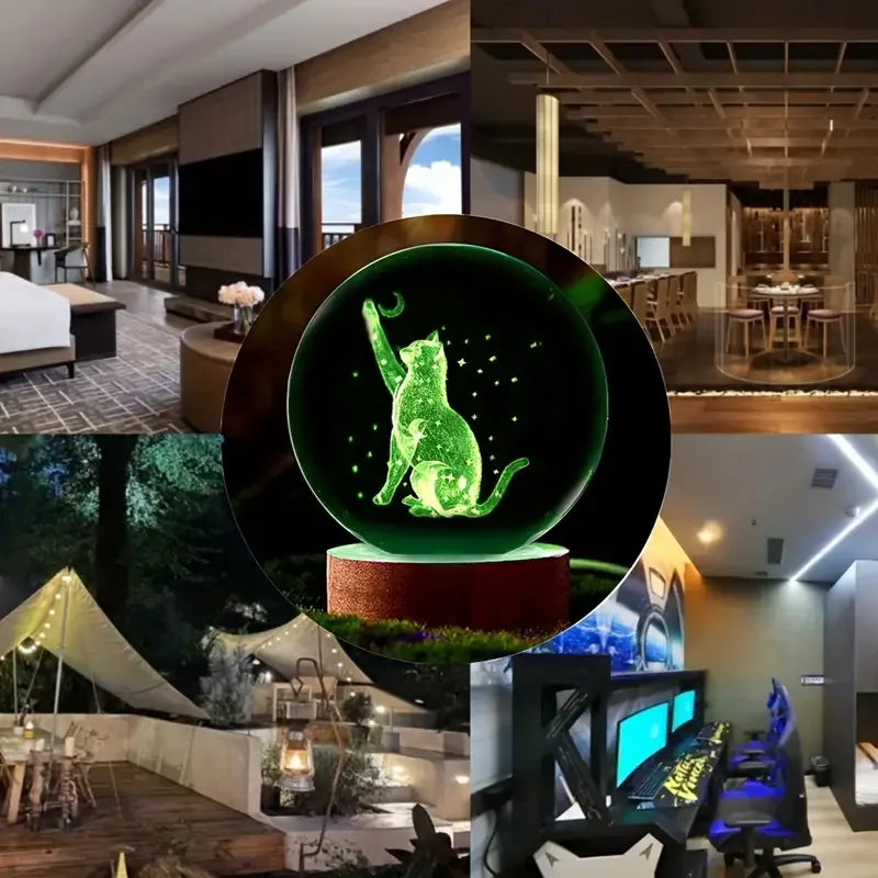 Cat and Star Glow Ball